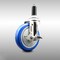 Service Caster 5 Inch 316SS Blue Polyurethane Swivel 1 Inch Expanding Stem Caster Brake SCC-SS316EX20S514-PPUB-BLUE-TLB-1 - alternate 1